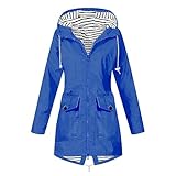 Gubsssl Outdoorjacke Damen Softshelljacke Wanderjacke Herbstjacke Lang Kapuzenjacke Sportjacke Parka Große Größen Jacke Sweatjacke Freizeit Übergangsjacke Oberteile Frauen Hoodie Angebote Blau L