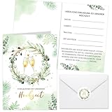 HOWAF 12 Einladungskarten Hochzeit, Hochzeitseinladungskarten mit Umschlägen Aufkleber, Einladung Hochzeit Einladungskarten Eucalyptus Hochzeitskarte, Verfügbar für verschiedene Anlässe