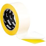 GRIP Eventbasics Doppelseitiges Klebeband ablösbar GT 702, 50 mm x 25 m, Doppelklebeband gelb, 2 verschiedene Seiten - klebt extra stark/schwach, rückstandsfrei entfernbar