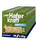 Haferriegel Corny Haferkraft Zero Haselnuss, ohne Zuckerzusatz, 125 kcal pro Riegel, vegan, 48x35g