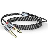 J&D USB-C auf 6,35 mm Audiokabel, Typ-C auf Dual 6,35 mm Stecker Adapter Aux-Kabel für Auto Stereo Lautsprecher, kompatibel mit iPhone 16/15, Galaxy S25/24, Laptop, 2  m