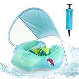 ACTOYS Schwimmreifen Baby Schwimmring mit Sonnendach, Schwimmtrainer Baby Schwimmhilfe Schwimmring (Grün, L-ab 12 bis 36 Monaten)