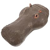 BEBEMOKO Realistische Schwimmende Flusspferd Kopf Skulptur aus Resin Leichtes Teich Ornament für Gartendeko für Teich Pool und Terrasse Naturgetreue Flusspferd Figur zur Gartengestaltung