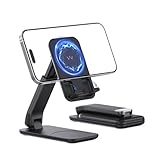 iWALK Magnetischer Handy-Ständer Für Schreibtisch, Höhen- Und Neigungsverstellbare Handy-Halterung, Klappbarer Magnetständer Für iPhone 16 15 14 13 12 Pro Max Und iPad, Samsung, Schwarz