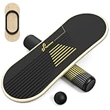 Sportneer Balance Board - 7 Modi Wackelbrett Indoorboard Skateboard Surf Mit Verstellbaren Stoppern - Holz - Roller Und 7,1 cm Ball Im Lieferumfang Enthalten