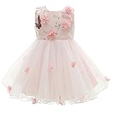 Monimo Baby Mädchen Prinzessin Kleid Taufkleid Festlich Kleid Hochzeit Partykleid Festzug Babybekleidung,Rosa2,6-12 Monate