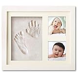 Baby Handabdruck und Fußabdruck Set,PewinGo Gipsabdruck Abdruck/Abdruckset mit Echtholz Bilderrahmen- Perfekte Geschenkidee für Babydusche Geschenk/Babyparty,Pfotenabdruck, Katze/Hund