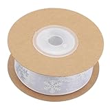 Anneome Weißer Schneeflocken Chiffonband Rolle Festliches Geschenkband Transparentes Winter Dekoband für DIY Party Weihnachtsgeschenke Verpackung Schneemuster