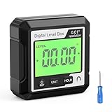 Solaughguy Digitale Wasserwaage und Winkelmesser, elektronisches digitales Display, Neigungsmesser, magnetisches Winkellineal mit Blase, digitaler magnetischer Winkelsucher, mit magnetischer