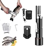 Mocoli Fischentschupper, Entschupper für Fisch Fischschuppen Entferner Elektrischer Fischschupper Universal Wiederaufladbar Schaber mit Intelligenter Schalter Wasserdicht