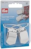 Prym 405.270 Hosenträger Clips, Legierter Stahl, Silber, Einheits Größe, 2 Count
