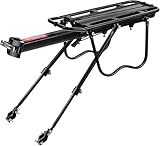 Fuqiduo Mountainbike Gepäckträger, verstellbar, Schnellmontage, 100kg Belastbarkeit, 24-29 Zoll, Aluminiumlegierung, Reflektor
