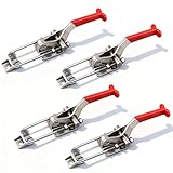 Spannverschluss, 4 Stück Metall Kniehebelspanner Verstellbar Schnappverschluss Kappenschloss Hebel Verschluss Quick Fixture Schnalle Kniehebelspanner für Schrank Tür Kisten Koffer