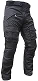 HEYBERRY Sportliche Motorrad Hose Motorradhose Schwarz mit Oberschenkeltaschen Gr. XL