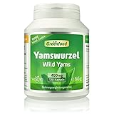 Yamswurzel (Wild Yams), 450 mg, hochdosierter Extrakt (mind. 20% Diosgenin), 120 Kapseln, vegan – OHNE künstliche Zusätze. Ohne Gentechnik. Vegi-Kapseln.