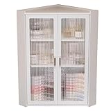 Eckregal zur Wandmontage, Badezimmer-Aufbewahrungsregal, Doppeltür, Kosmetikschrank, mehrlagig, Küche, Gewürzregal, platzsparend, schwebender Nizer neben dem Waschbecken