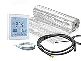 Elektrische Fußbodenheizung für Laminat/Klickvinyl 140 W/m² mit Thermostat RT-45 Touchscreen (1 m² - 0,5 x 2 m)