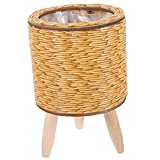 FUNOMOCYA Woven Pflanzkorb aus Stabiler Blumenständer für Wohnzimmer und Balkon Leichter Pflanzenhalter Platzsparend Minimalistisches Skandinavisches Design Langlebiger pflanztopfständer