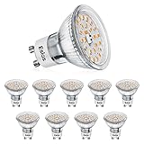 Eslas Gu10 LED Warmweiß CRI90, 5W 550Lm, 3000K Warmweiss, 50W Halogenlampen Ersetzt, 120 Grad Abstrahlwinkel, GU10 LED Reflektorlampe, Nicht-Dimmbar, 10 Stück