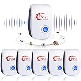 Ultraschall Schädlingsbekämpfer 6 Pack, Elektronische Insektenschutzmittel Moskitoschutz, Ultraschall Mäuseschreck, Pest Repeller Innenräumen für Insekt gegen Moskito Ratten Kakerlaken Ameisen