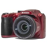 KODAK PIXPRO Astro Zoom AZ255-RD 16MP Digitalkamera mit 25-fachem optischen Zoom, 24 mm Weitwinkel, 1080P Full HD Video und 7,6 cm LCD, Rot