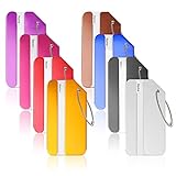 ZYNERY 8 Stück Kofferanhänger aus Aluminium, Gepäckanhänger mit Namensausweis, helle Farben, zum schnellen Auffinden von Reisetaschen und Koffern,