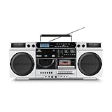 MEDION P66538 Kassettenrecorder (Retro Ghettoblaster mit CD-Player, 80er, groß, USB, SD, CD, Kassetten MC, DAB+ Radio Teleskopantenne, Bluetooth, Kassettendeck, Aufnahmefunktion, Batteriebetrieben)