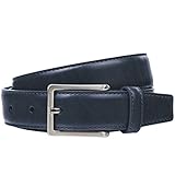LINDENMANN Gürtel Herren Ledergürtel, Rindleder XL, in 3 Farben, mittelbraun/marine/grau, Größe/Size:110, Farbe/Color:blau