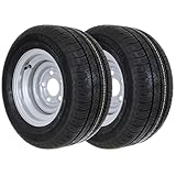 2 Kompletträder für Anhänger 195/55 R10C 98/96N | M+S Reifen | 6Jx10H2 Felge 5x112 ET-4 | Trailer Caravan