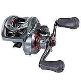 Sougayilang MAX Baitcasting Rolle 8.0:1 High Speed Gear Ratio Angelrolle 18LB Kohlefaser Drag Baitcaster Rollen mit magnetischem Bremssystem für Salzwasser Süßwasser Angeln-L