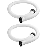 Schlauch und Muttern Set für Pumpe - 2er-Pack ø 38mm und 150cm Lange Pool-Pumpe Ersatzschlauch für Filterpumpen, Sandfilter und Salzwassersysteme, Flexibles Poolrohr mit Sichere Schraubenmutterenden