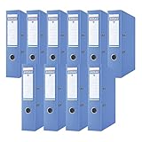 DONAU Premium Ordner Breit 10er Pack/DIN A4 / 7,5 cm / 10 Stück/Blau/Kunststoffbezug PP/Carton Papier Schlitzordner Büroordner Aktenordner Ringordner/Grünen Punkt