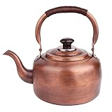 Kupfer Teekessel 5L, Retro Wasserkocher für Induktionsherd & Gasherd - Vintage Flötenkessel mit Pfeifendesign und Heavy Gauge Dicke - Teekessel für die Küche