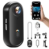 NinjaCam Action Cam 1080P WiFi, Bodycam Körperkamera Mini, 360° Action Kamera, Sportkamera Wasserdicht bis 30M, Multifunctional Accessories, Mini Kamera, Helmkamera Motorrad, Schwarz