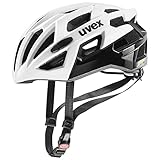 uvex race 7 - sicherer Performance-Helm für Damen und Herren - individuelle Größenanpassung - extra Aufprall-Schutz - white black -55-61 cm