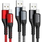 BLACKSYNCZE USB C Kabel 3.1A [3Stück 2M] Schnellladung, USB Typ C Ladekabel Nylon Geflochten USB C Schnellladekabel für Samsung Galaxy S23 S22 S20fe S10 S9, Note 20 10 9, Huawei P40 P30, Mate 30 20