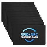 YBEATY RFID-blockierende Kartenschutz, kontaktlos, Debitkarte, Reisepass, Diebstahlschutz, kontaktloser Blocker gegen unbefugtes Scannen und Datendiebstahl, 10 Stück