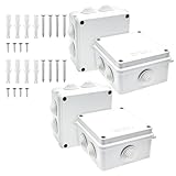 Xpieoyrm 4 Stück Wasserdicht IP65 Verbindungsdose, ABS-Elektrokasten Kabelanschluss im Freien, Weiß Abzweigkasten 100 x100 x70 mm, Aufputzdose Abzweigdose, Externe Elektrische Stromkabelboxen