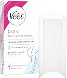 Veet Kaltwachsstreifen Easy-Gelwax Technology Beine & Körper für sensible Haut, 20 Stück