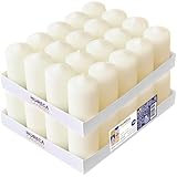 Horeca Candles - Stumpenkerzen - Elfenbein - Ø 4 x 7 cm - 40er Set Blockkerzen - Lange Brenndauer 12 Stunden - Ohne Duft - Kerzen für Haushalt, Feiern und Gastronomie