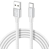 USB C Kabel Weiß, 2M USB A auf USB C Kabel Schnellladekabel USBC für Samsung Galaxy S24 S20 FE A55 A15 A35, für iPhone 15/16 Pro Max, Pixel, Switch