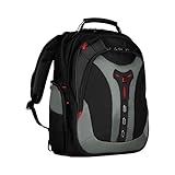 WENGER Pegasus Laptop-Rucksack mit Tabletfach, Notebook bis 17 Zoll, Tablet bis 12 Zoll, Organizer, 25 l, Damen Herren, Büro Business-Reisen Uni, Grau, 600639