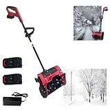 Hooha Akku Schneefräsen 21V Elektrische Bürstenlose Schneebürste für Höfe und Straßen Betrieb Bis -20° Wurfweite 8m&Arbeitsbreite 32 cm&Räumtiefe 15cm Abnehmbar Bequeme Aufbewahrung