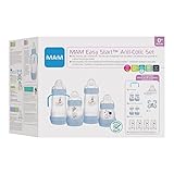 MAM Easy Start Anti-Colic Babyflaschen Set, mitwachsende Baby Erstausstattung mit Schnuller, Flaschen & Griffen, Baby Geschenk Set, ab Geburt, Wal