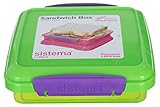 Sistema Lunch TO GO Brotdose Sandwichbox | 450 ml | stapelbare Lunchbox mit auslaufsicherem Deckel | für Kinder & Erwachsene | BPA-frei | Gemischte Farben (nicht auswählbar)