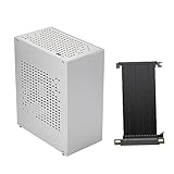 BYUTFA Aluminium-Mini-ITX-Gehäuse für Gaming-Desktop-PC-Gehäuse, USB3.0-Unterstützung für Grafikkarte RTX2070 mit PCIE3.0-Kabel