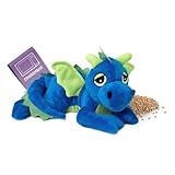 Habibi Plush Wärmekissen/Stofftier f. Kinder und Erwachsene – 1861 Glückdrache royalblau mit Hirsefüllung, Wärmekuscheltier zum Erwärmen in der Mikrowelle/Backofen, ideal auch für Babys