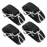 TOGEVAL 4 Stück Verstellbare Elastische Beinriemen für Pferdedecken 150cm Nylonband mit Drehbarem Doppelkarabiner Silberfarbene Ersatzgurte zur Deckenbefestigung