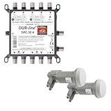 DUR-line DPC-32 K LNB Set - Unicable I+II Wideband Multischalter +2xLNB Set für 32 Teilnehmer - 2 Satelliten + Terr. – Einkabellösung