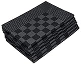 ZOLLNER 6er Set Geschirrtücher, 65x65 cm, 100% Baumwolle, 236g/qm, schwarz